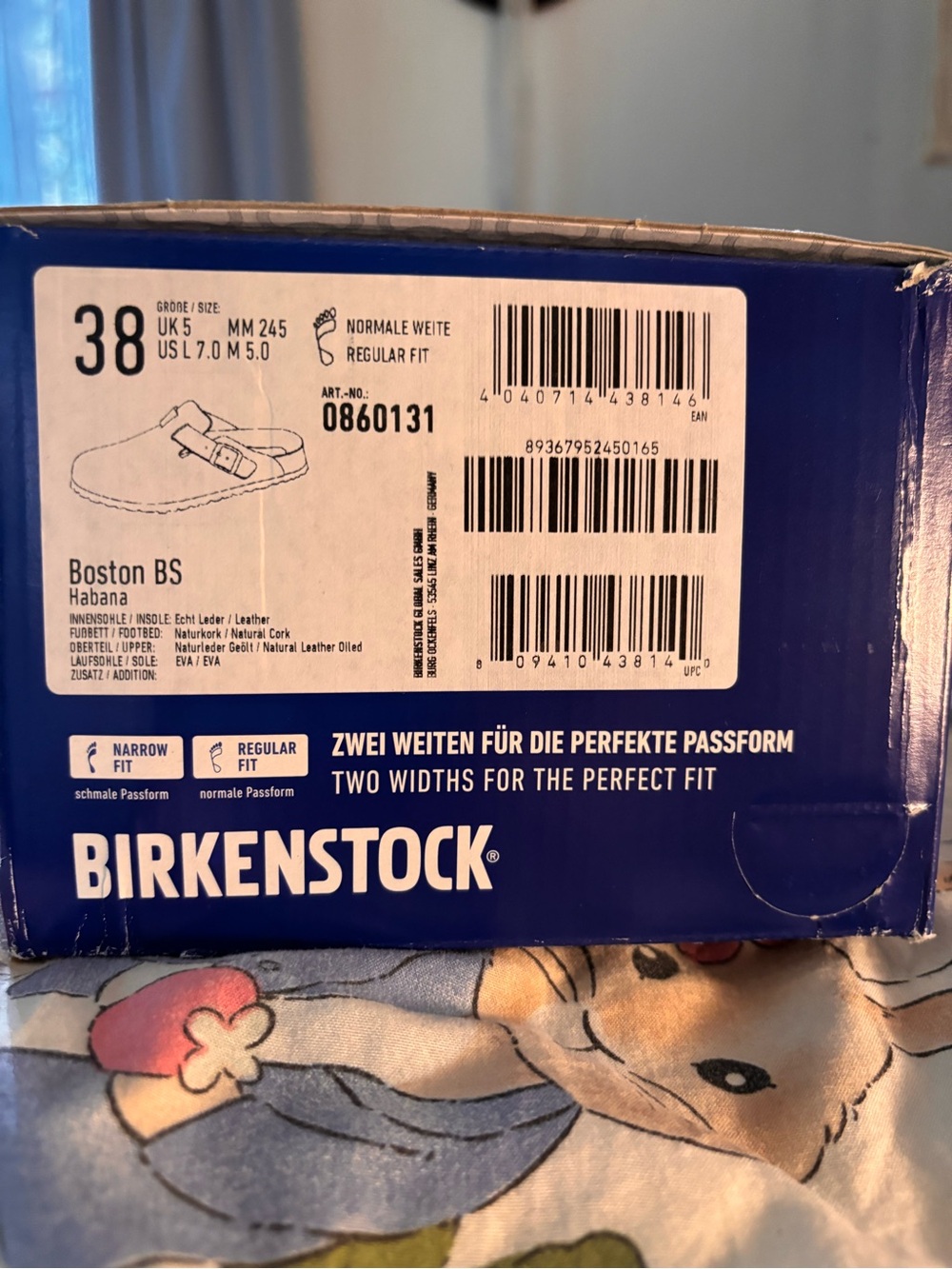 Belts not visible; likely Footwear Box Label